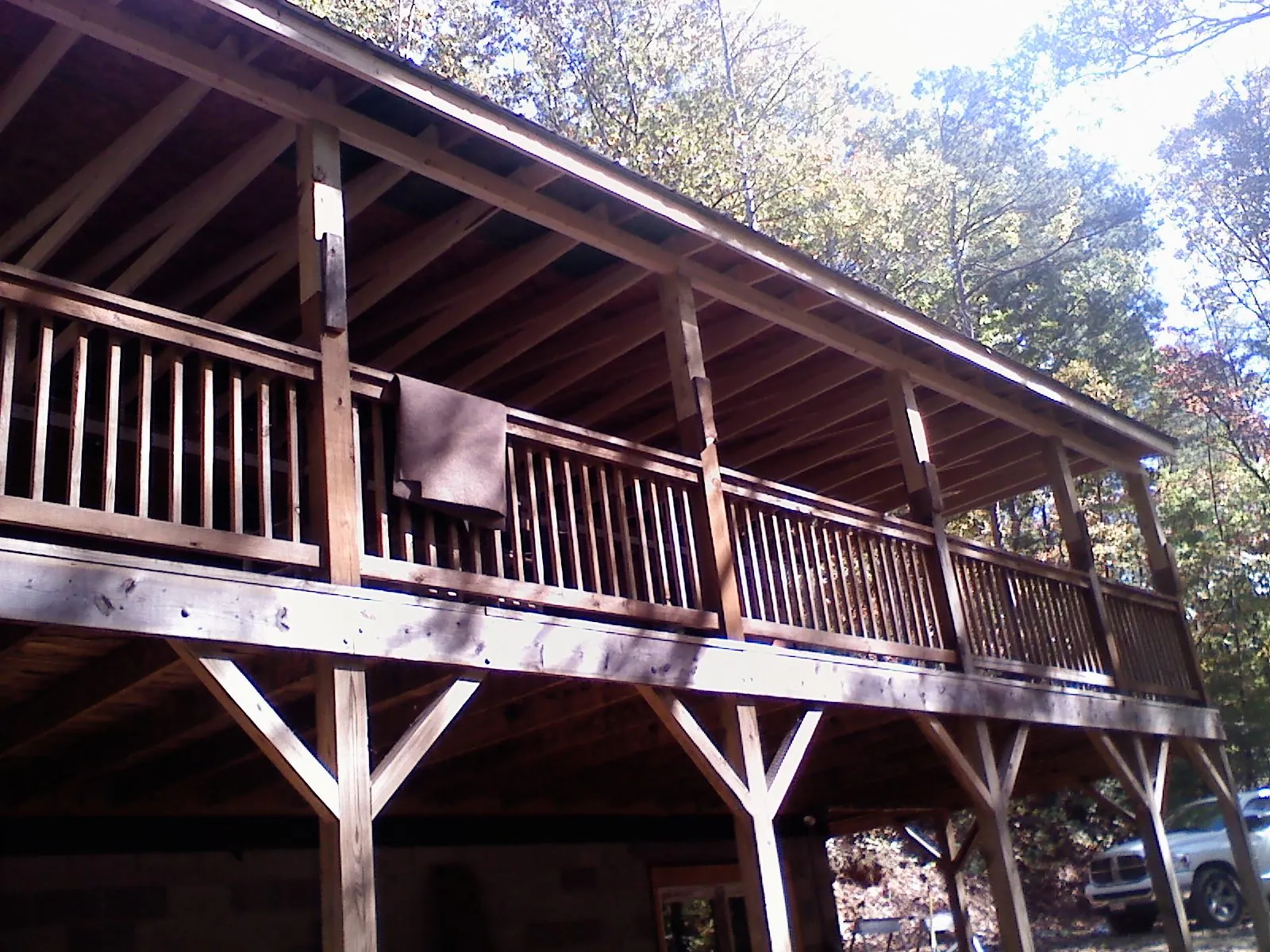 Timber framing under a new elevated porch and deck — Roof Leak Repair in Carnesville by Roofing Brothers
